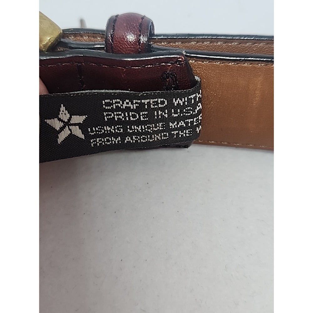 Brighton Belt Size 40 Vintage Anilina Glazed Cowhide Leather Mens Made in USA - Picture 6 of 6